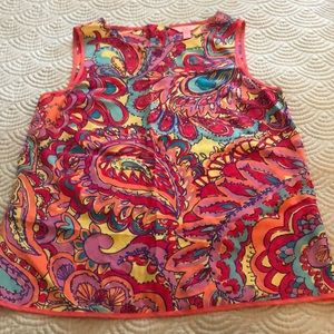 Lilly Pulitzer Loni Colorful Silk Tank Top XS